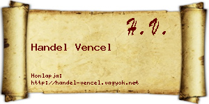Handel Vencel névjegykártya